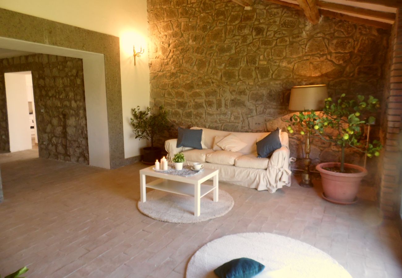 ampio soggiorno nel casale Vallalta a Montefiascone